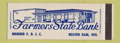 Matchbook Cover - Farmers State Bank Beaver Dam WI Full Length