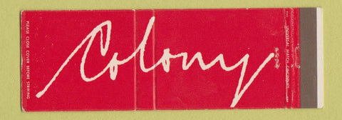 Matchbook Cover - Colony Cincinnati OH Full Length