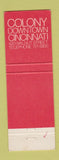 Matchbook Cover - Colony Cincinnati OH Full Length