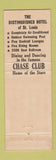 Matchbook Cover - Chase Park Plaza Hotel St Louis MO