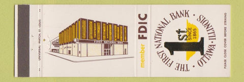 Matchbook Cover - First National Bank Ottawa IL Pay by Check Back
