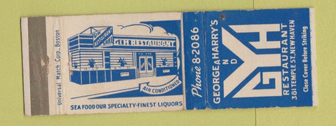 Matchbook Cover - George and Harry's Restaurant New Haven CT WEAR