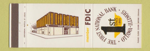 Matchbook Cover - First National Bank Ottawa IL Drive In Banking back