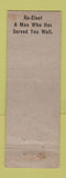 Matchbook Cover Alvin Hocke Republican Rep Election General Assembly Full Length