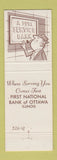 Matchbook Cover - First National Bank Ottawa IL Full Service Bank back