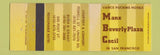 Matchbook Cover - Hotels Manx Beverly Plaza Cecil San Francisco CA WEAR