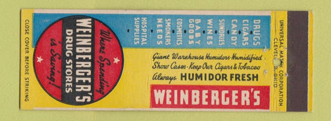 Matchbook Cover - Weinberger's Drug Stores