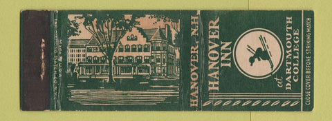 Matchbook Cover - Hanover Inn NH Dartmouth College WORN