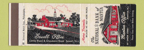 Matchbook Cover - National Bank of Mantua NJ
