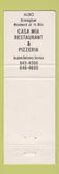 Matchbook Cover - Sacco's Casa Mia Pizza Birmingham MI