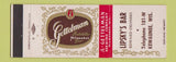 Matchbook Cover - Lipsky's Bar Gettelman Beer Kewaunee WI low phone # Okonski