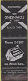 Matchbook Cover - Geo Townsend Insurance Merchants