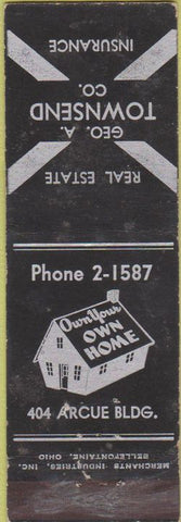 Matchbook Cover - Geo Townsend Insurance Merchants