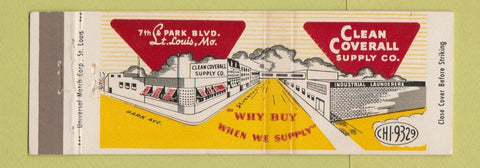 Matchbook Cover - Clean Coverall Supply ST Louis MO Full Length