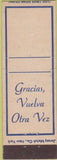 Matchbook Cover - Gracias Vuelva Otra Vez Jersey Match BLANK