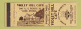 Matchbook Cover - Violet Hill Cafe Italian York PA WEAR