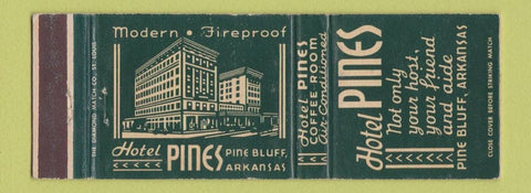 Matchbook Cover - Hotel Pines Pine Bluff AR