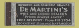 Matchbook Cover - De Martini's Liquor San Francisco CA WEAR Full Length