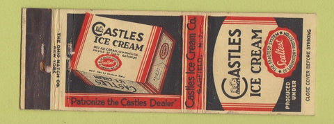 Matchbook Cover - Castles Ice Cream Garfield NJ WEAR