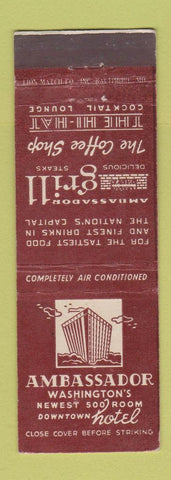 Matchbook Cover - Ambassador Hotel Washington DC