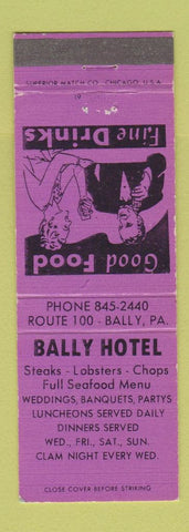 Matchbook Cover - Bally Hotel Bally PA