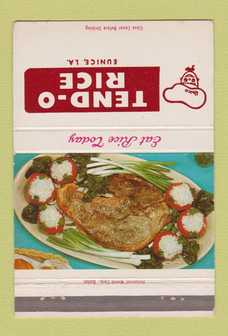 Matchbook Cover - Tend O Rice Eunice LA 40 Strike