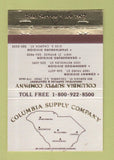 Matchbook Cover - Columbia Supply SC Industrial Orangeburg Conway 40 Strike
