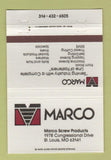 Matchbook Cover - Marco Screw Products ST Louis MO 40 Strike