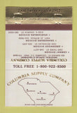 Matchbook Cover - Columbia Supply SC Industrial Orangeburg Conway 40 Strike