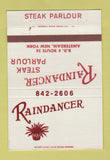 Matchbook Cover - Raindancer Steak Parlour Amsterdam NY 40 Strike