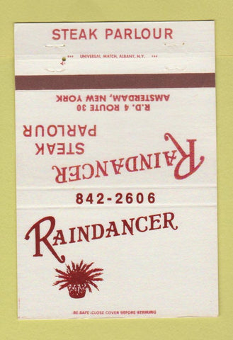 Matchbook Cover - Raindancer Steak Parlour Amsterdam NY 40 Strike