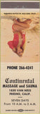 Matchbook Cover - Continental Massage Sauna Fresno CA pinup