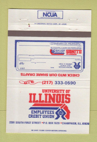 Matchbook Cover - University of Illinois Credit Union Champaign IL 40 Strike