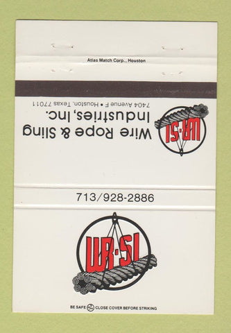 Matchbook Cover - Wire Rope & Sling Industries Houston TX 40 Strike