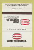 Matchbook Cover - Wilson Industries Houston TX oil field supply  40 Strike