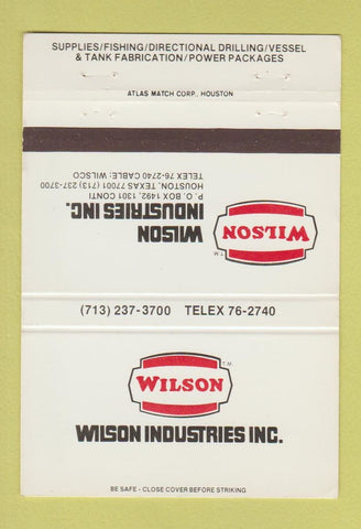 Matchbook Cover - Wilson Industries Houston TX oil field supply  40 Strike