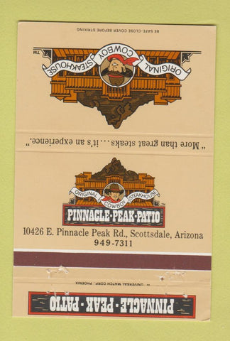 Matchbook Cover - Pinnacle Peak Patio Scottsdale AZ CREASE 40 Strike