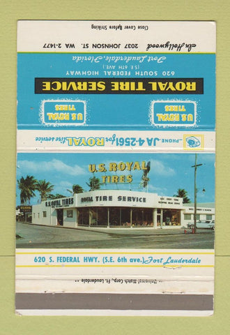 Matchbook Cover - Royal Tire Service Fort Lauderdale FL 40 Strike