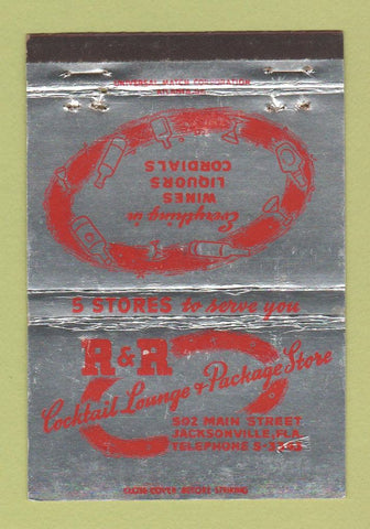 Matchbook Cover - R&R Cocktail Lounge Liquor Jacksonville FL 40 Strike
