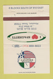 Matchbook Cover - Cavatore Italian Restaurant Houston TX 40 Strike