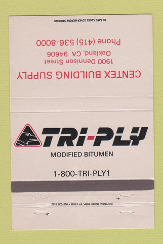 Matchbook Cover - Centex Building Supply Oakland CA Tri Ply Coal 40 Strike