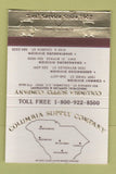 Matchbook Cover - Columbia Supply SC Industrial Orangeburg Conway 40 Strike