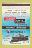 Matchbook Cover - Roland Electrical Baltimore MD trains 40 Strike