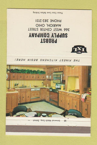 Matchbook Cover - Probst Supply Kitchens Marion OH 40 Strike