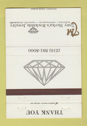 Matchbook Cover - Tony Merka's Jewelry Garfield Heights OH 40 Strike