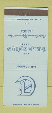 Matchbook Cover - Delmonico Hotel New York City 30 Strike