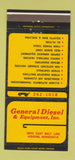 Matchbook Cover - General Diesel Equipment Hibbing MN 30 Strike