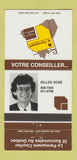 Matchbook Cover - Election? QC Gilles Dore 30 Strike