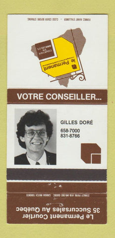 Matchbook Cover - Election? QC Gilles Dore 30 Strike