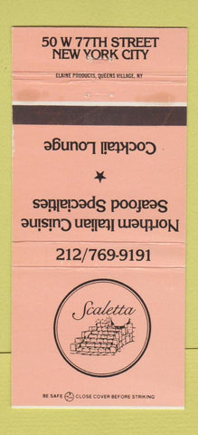 Matchbook Cover - Scaletta Italian Restaurant New York City 30 Strike